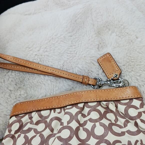 Coach Signature Coated Canvas Wristlet - Picture 2 of 9